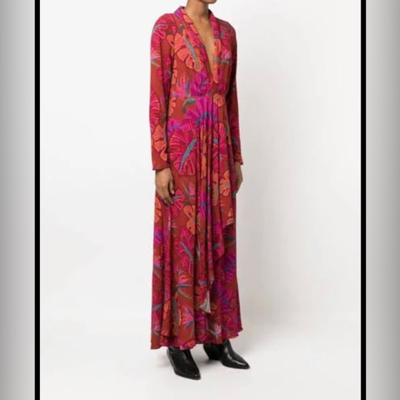 Farm Rio Delicate Leaves Maxi dress NWT - Picture 2 of 10